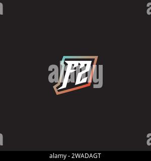 FZ letter combination cool logo esport initial and cool color gradattion ideas Stock Vector