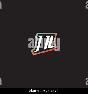 IH letter combination cool logo esport initial and cool color gradattion ideas Stock Vector