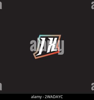 IX letter combination cool logo esport initial and cool color gradattion ideas Stock Vector