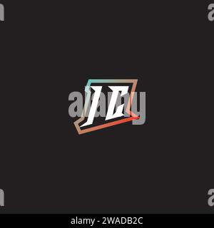 IC letter combination cool logo esport initial and cool color gradattion ideas Stock Vector