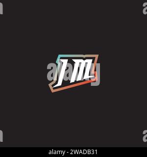 IM letter combination cool logo esport initial and cool color gradattion ideas Stock Vector