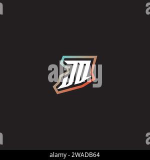 JD letter combination cool logo esport initial and cool color gradattion ideas Stock Vector