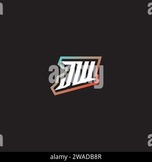 JW letter combination cool logo esport initial and cool color gradattion ideas Stock Vector