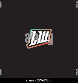 LW letter combination cool logo esport initial and cool color gradattion ideas Stock Vector