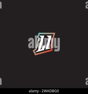 LI letter combination cool logo esport initial and cool color gradattion ideas Stock Vector