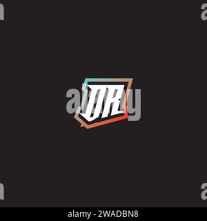 OR letter combination cool logo esport initial and cool color gradattion ideas Stock Vector