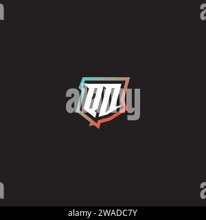 QD letter combination cool logo esport initial and cool color gradattion ideas Stock Vector