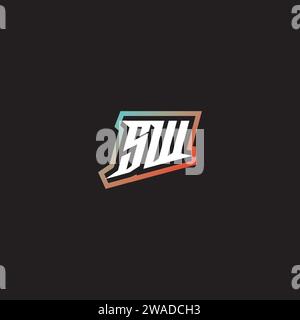SW letter combination cool logo esport initial and cool color gradattion ideas Stock Vector