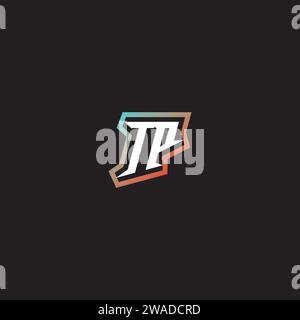 TP letter combination cool logo esport initial and cool color gradattion ideas Stock Vector