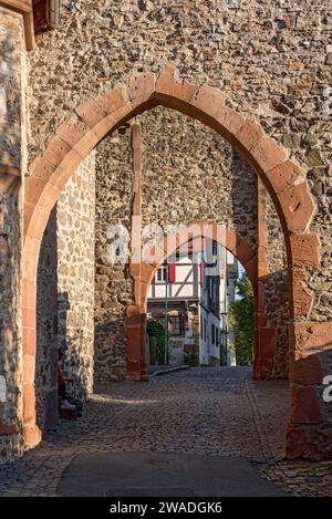 Double castle gate, north gate at the Adolfsturm, medieval Friedberg ...
