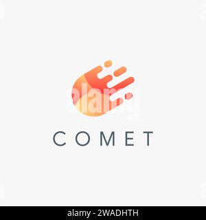 Modern C letter and comet logo icon vector template on white background Stock Vector