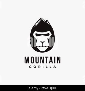 Mountain head gorilla logo icon vecto template on white background Stock Vector