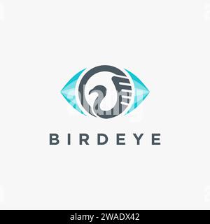 Bird eye vision logo icon vector template on white background Stock Vector