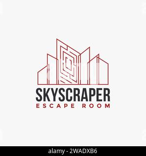 Escape room building logo icon vector template on white background Stock Vector