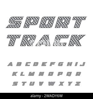 Sport race alphabet checkered Stock Vector