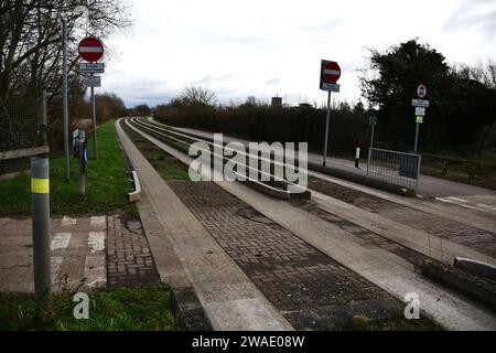 Cambridgeshire Guided Busway Stock Photo