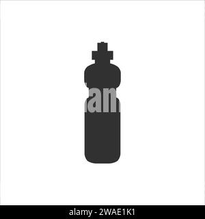 Water bottle silhouette, Vector Silhouettes of Black Plastic Bottle. Stock vector illustration isolated on white background. Stock Vector
