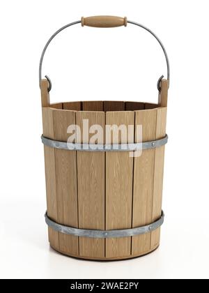 Milk bucket isolated on white background. 3D illustration. Stock Photo