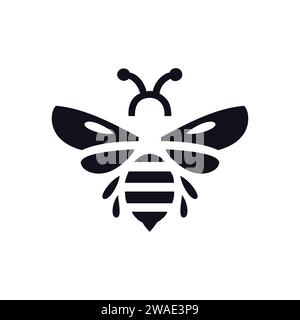 Elegant Monochrome Bee Illustration Embracing Minimalist Design Aesthetics Stock Vector
