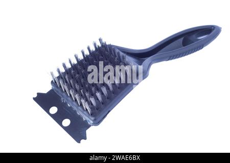 A barbecue grill cleaning brush isolated on white background Stock Photo