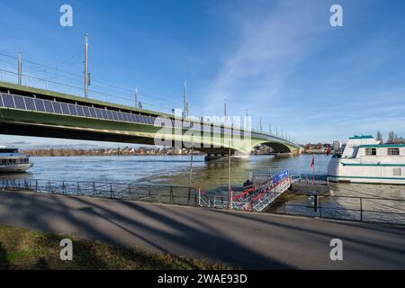 Bonn, Germany - December 17, 2023 : Panoramic view of the Kennedy Bridge and the river Rhine in Bonn Germany Stock Photo