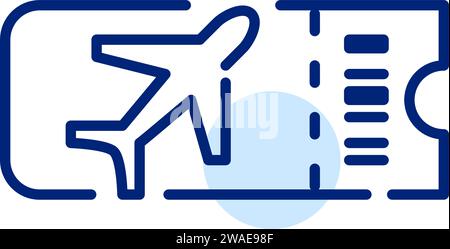 Boarding pass with barcode. Flight ticket. Pixel perfect, editable stroke Stock Vector