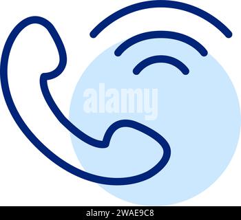 Phone receiver and waves. Phone call. Pixel perfect, editable stroke Stock Vector
