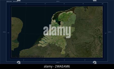 Netherlands highlighted on a low resolution satellite map Stock Photo ...