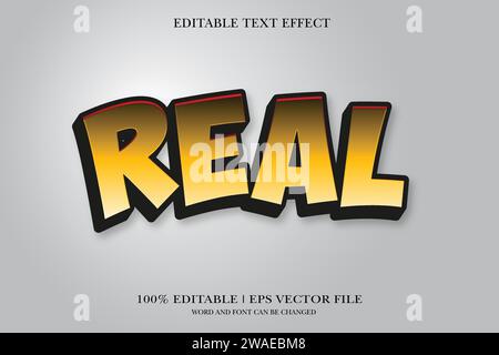 Real 3d text effect styles mockup concept Black text Stock Vector