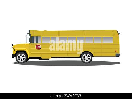 Single one line drawing old classic school bus Vector Image