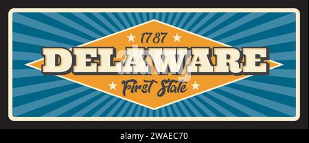 Vector illustration of the Welcome to Delaware road sign Stock Vector ...