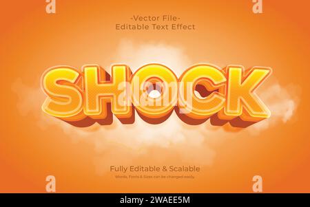 Shock 3D Text Effect Fully Editable Stock Vector