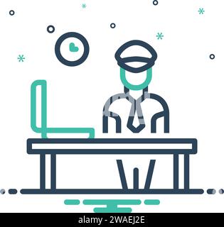 Customs officer or inspector icon - vector minimal symbol or design ...