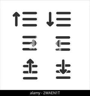 Set of sorting icons. Stock vector illustration isolated on white background. Stock Vector