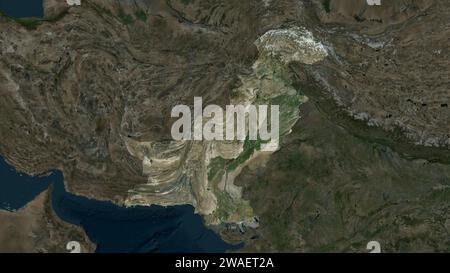 Pakistan highlighted on a high resolution satellite map Stock Photo