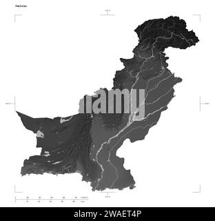 Pakiland Islamabad Capital Territory, capital territory of Pakistan. Grayscale ...