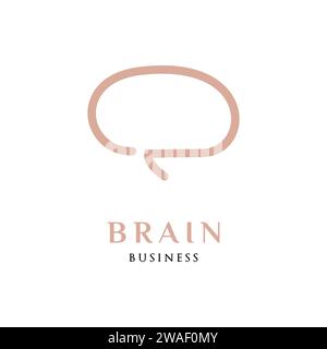 Brain Icon Logo Design Template Stock Vector