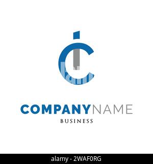 Initial Letter IC Icon Logo Design Template Stock Vector