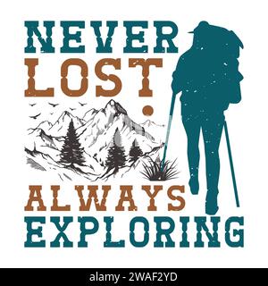 Hiking T-Shirt Design Stock Vector