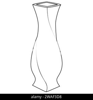 Outline vase, vector linear. Vase pottery, ancient pot greek illustration. Black and white. Art therapy Coloring page. Vector illustration Stock Vector