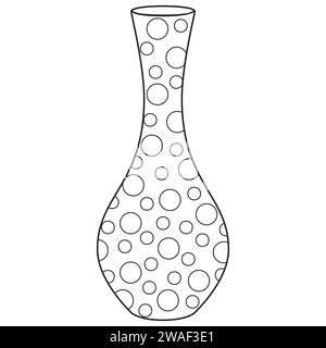 Outline vase, vector linear. Vase pottery, ancient pot greek illustration. Black and white. Art therapy Coloring page. Vector illustration Stock Vector