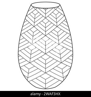 Outline vase, vector linear. Vase pottery, ancient pot greek illustration. Black and white. Art therapy Coloring page. Vector illustration Stock Vector