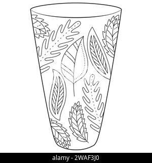 Outline vase, vector linear. Vase pottery, ancient pot greek illustration. Black and white. Art therapy Coloring page. Vector illustration Stock Vector