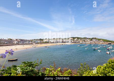 Town Beach from RNLI St Mary's, Isles of Scilly Stock Photo