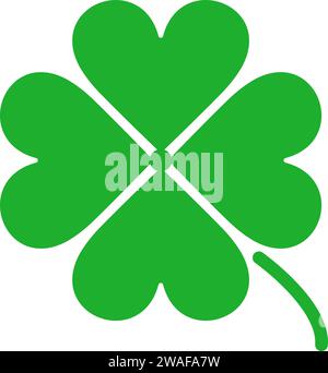 Four leaf clover icon symbol. Flat vector illustration Stock Vector