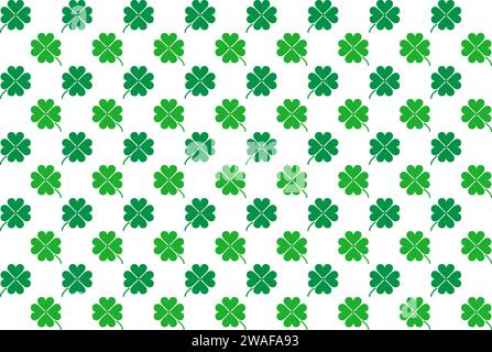 Seamless pattern of Four leaf clover background. Vector illustration Stock Vector