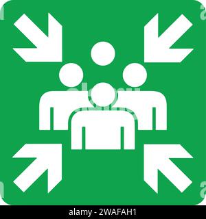 Assemble Area sign | Evacuation assembly point | Emergency Assemble area Stock Vector