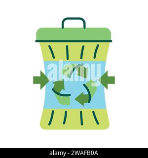 Waste upcycle color flat icon. Zero waste lifestyle. Eco friendly. Pollution prevention symbol. Enviroment protection. Stock Vector