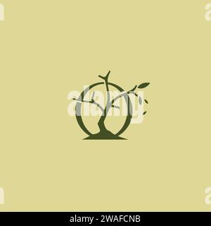 Old Tree Growing Logo Stock Vector