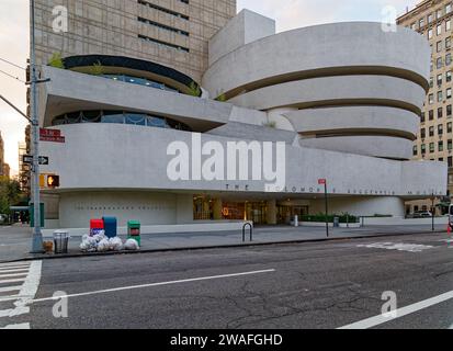 Solomon R. Guggenheim Museum is among New York City’s most famous cultural attractions, designed by equally famous architect Frank Lloyd Wright. Stock Photo